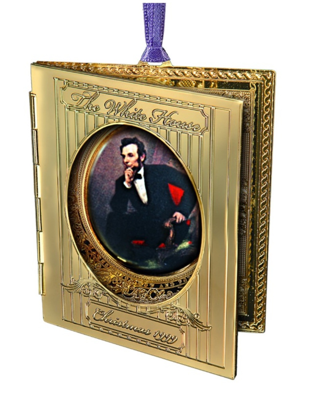 Vintage 1999 President Abraham Lincoln White House Christmas Ornament